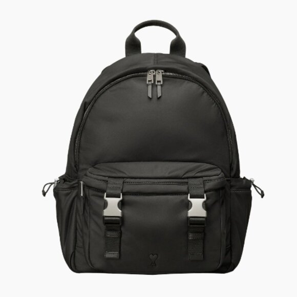 AMI PARIS – RARE Black Ami de Coeur Nylon & Leather Backpack - Picture 1 of 3